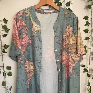 MISSLOOK Map Design Blouse